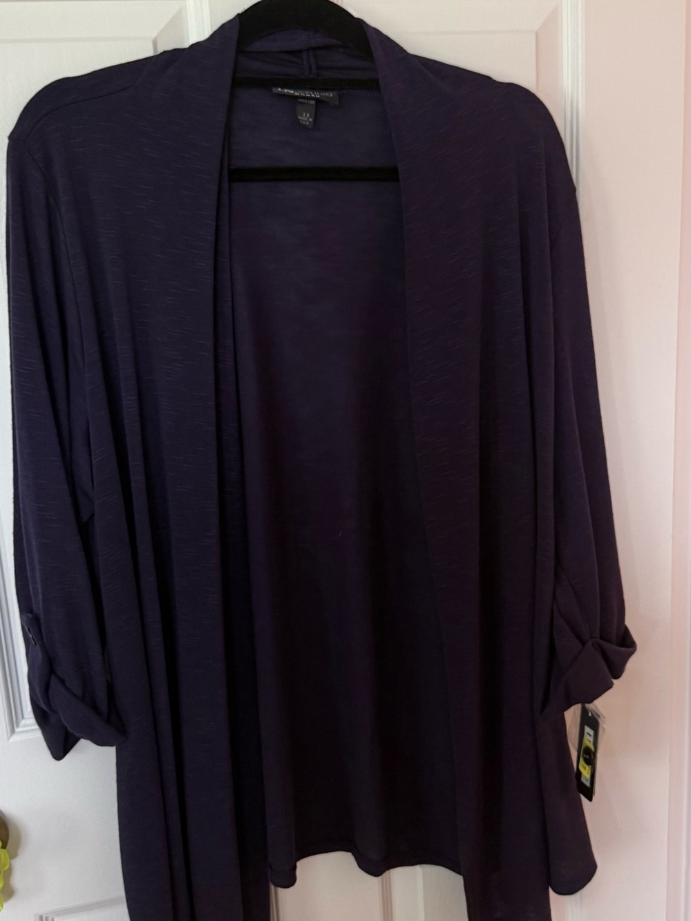 Mi Open-Front Draped Cardigan - Deep Purple